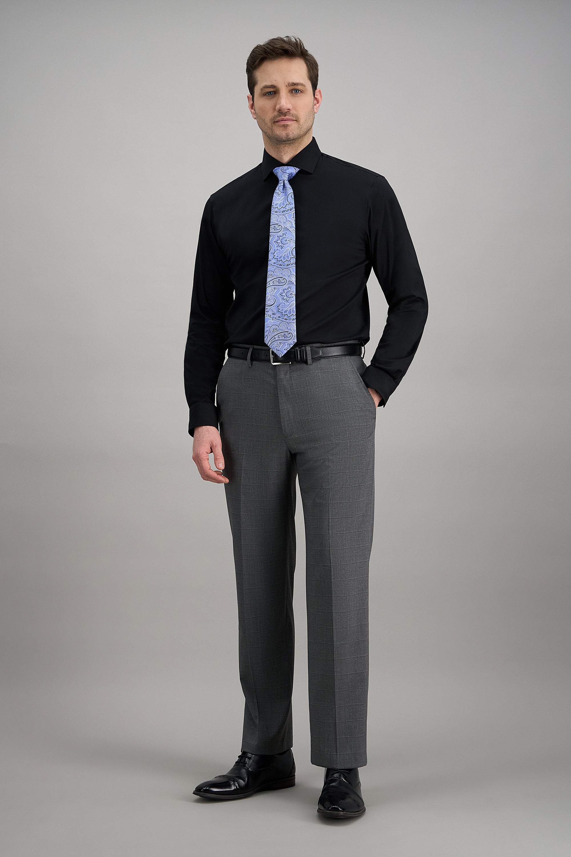 Wrinkle Free Classic Fit Dress Shirt - color_black#color_black