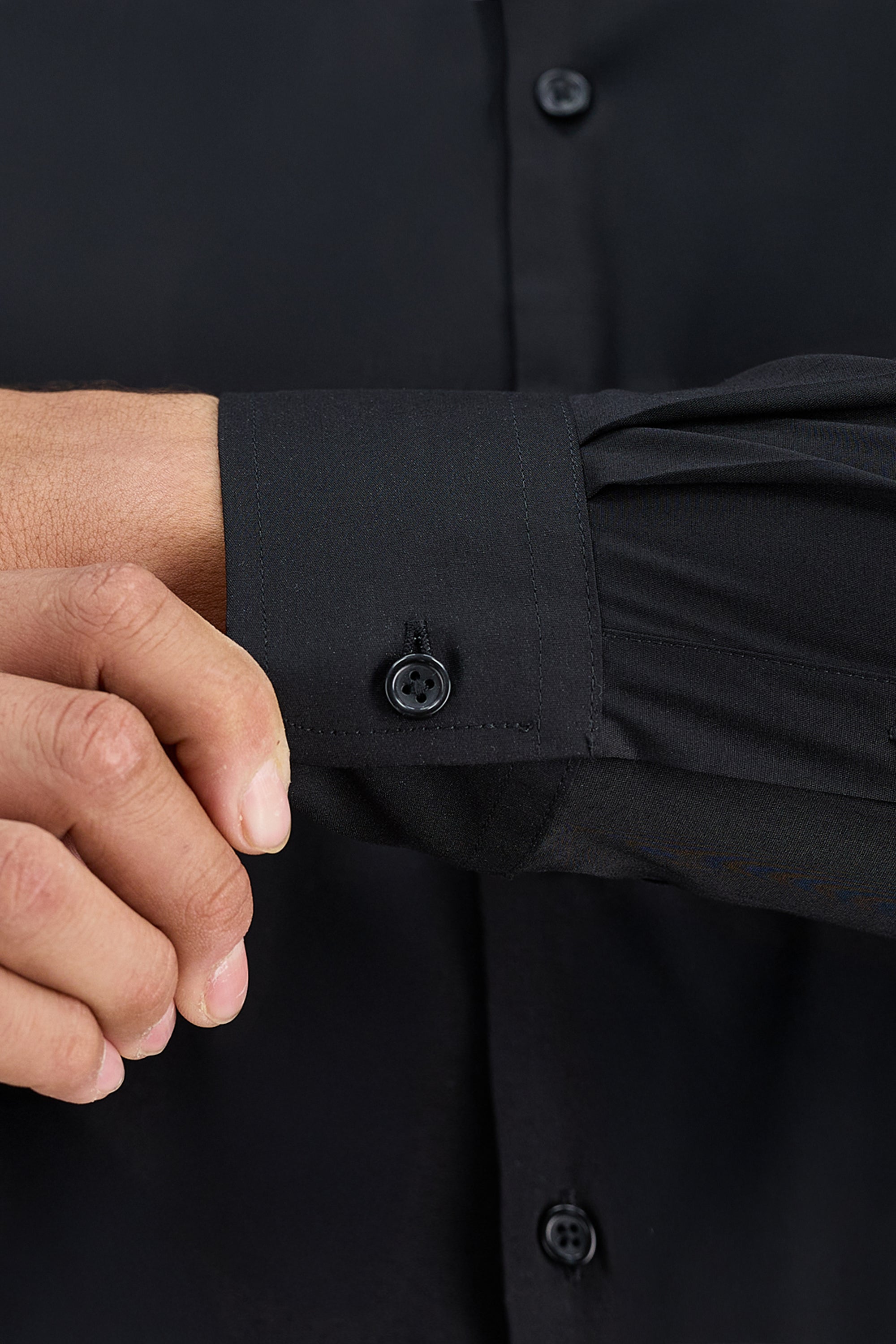 Big & Tall Wrinkle Free Classic Fit Dress Shirt - color_black#color_black