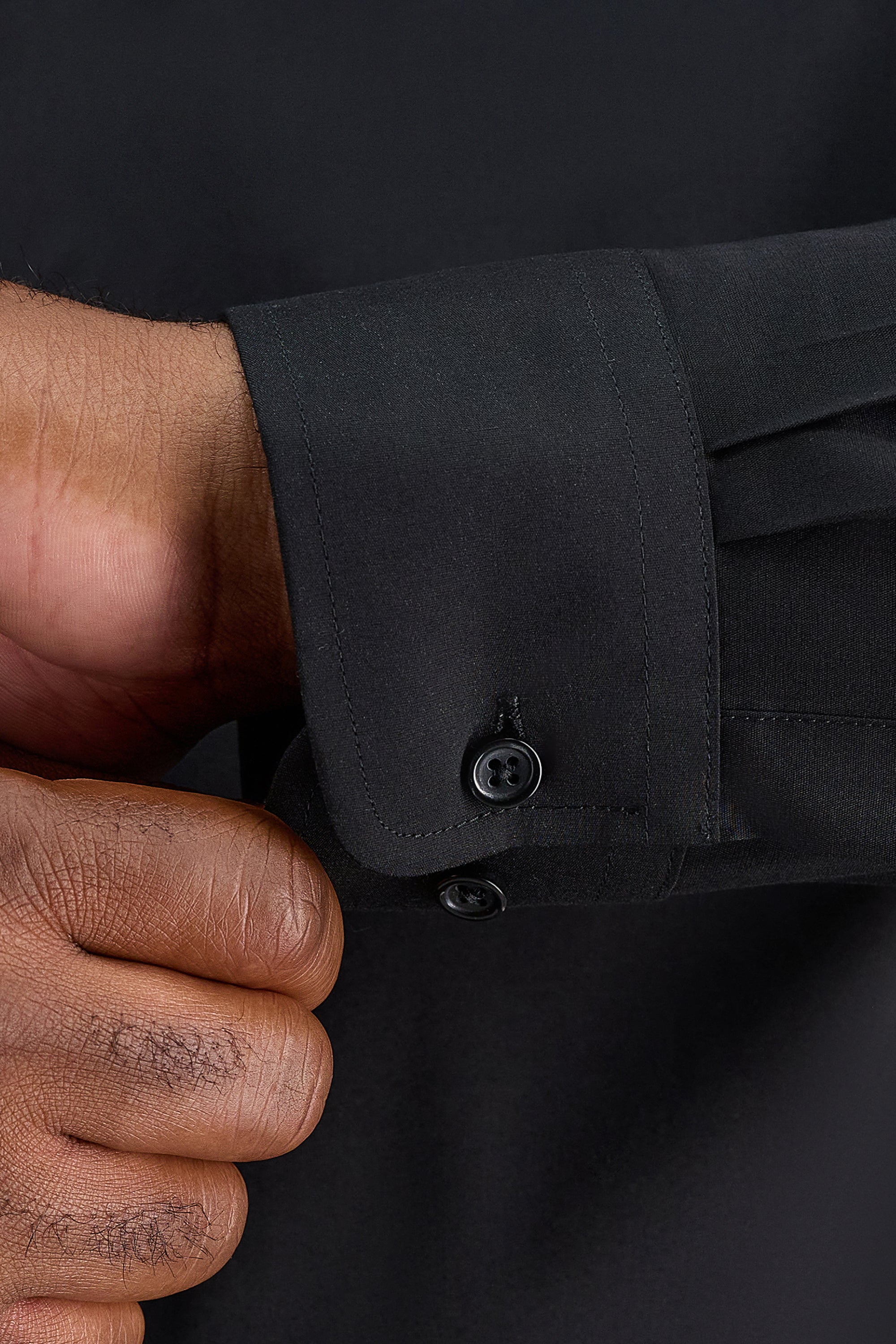 Big & Tall Wrinkle Free Classic Fit Dress Shirt - color_black#color_black