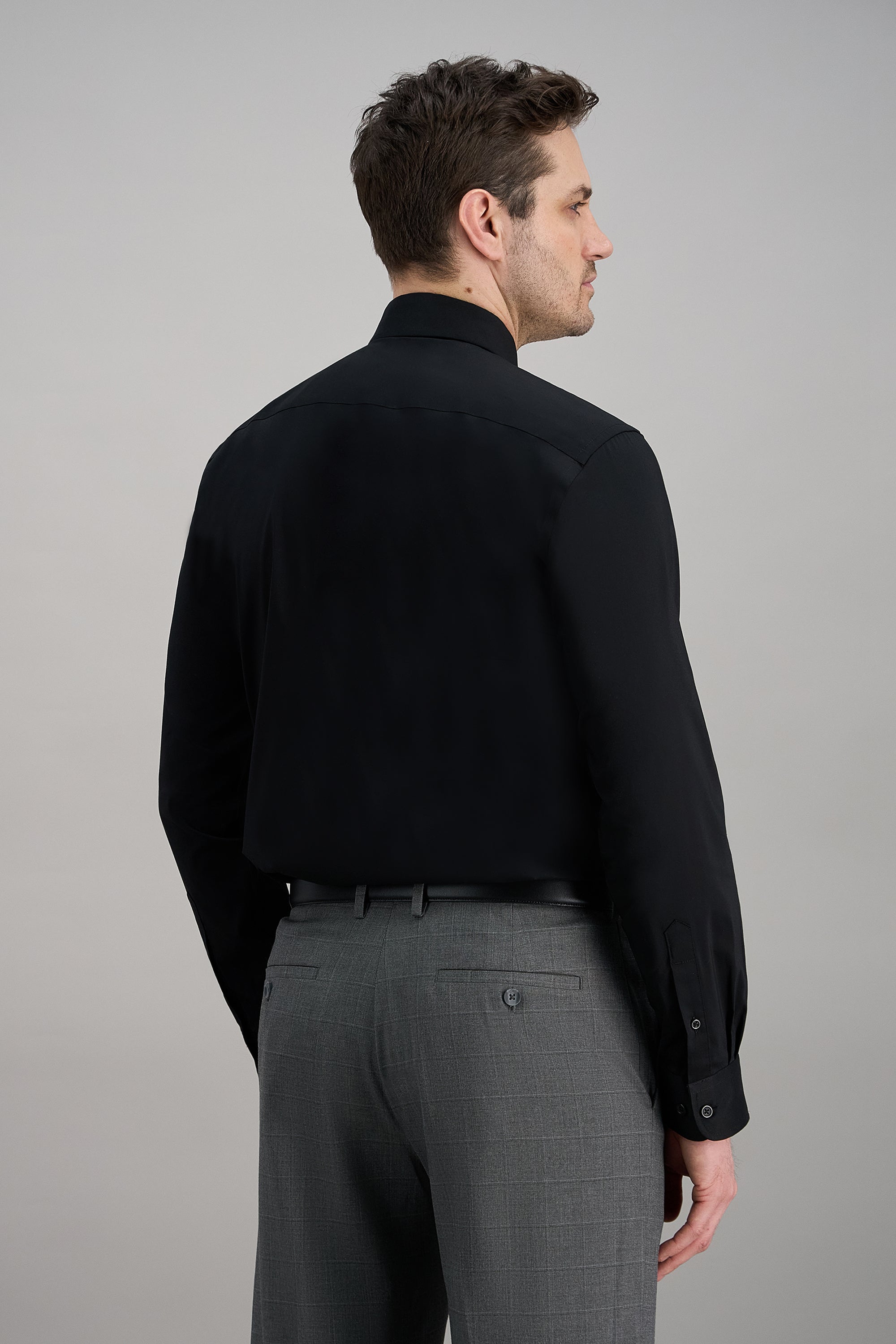 Wrinkle Free Classic Fit Dress Shirt -  color_black#color_black