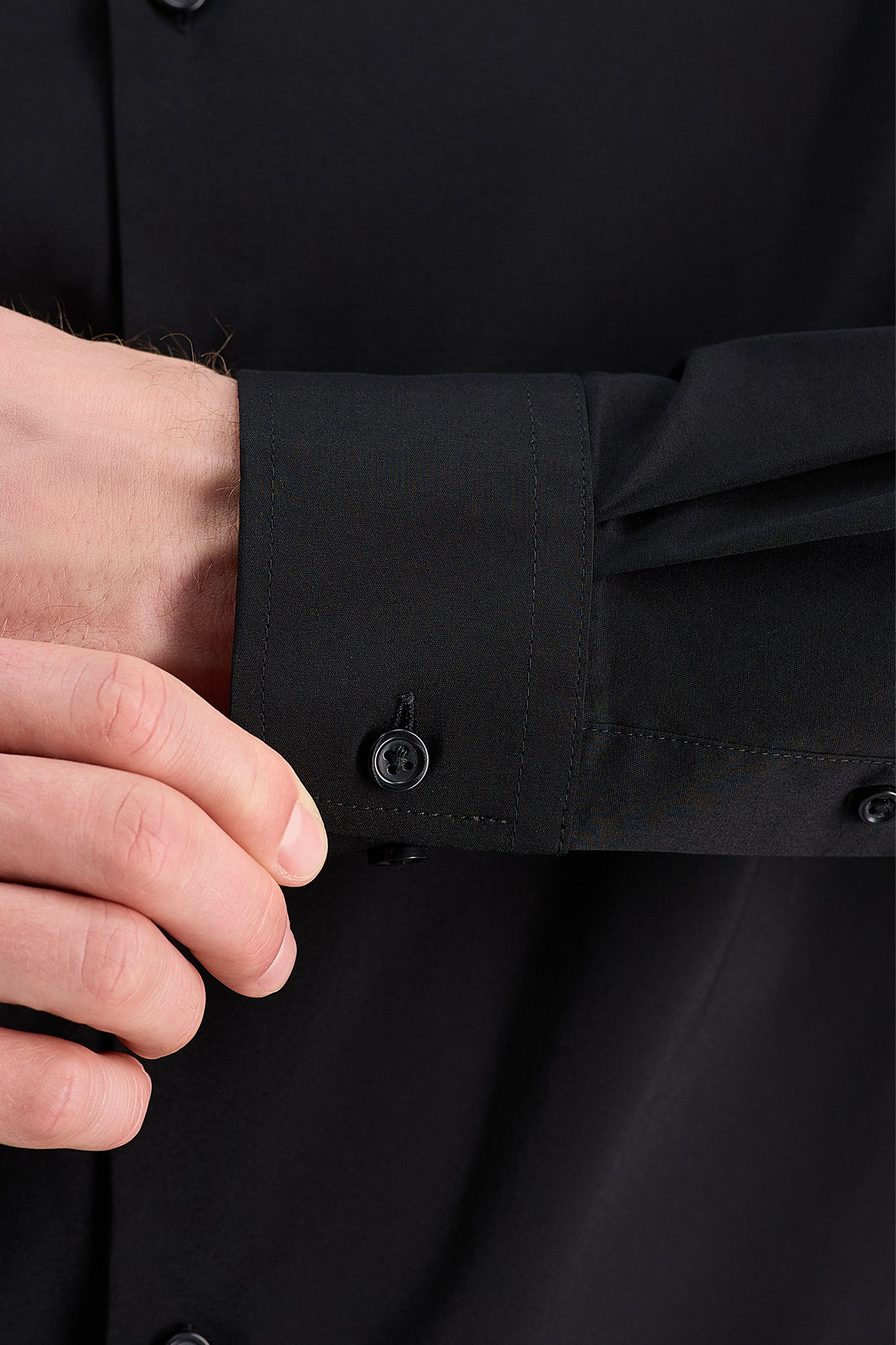 Wrinkle Free Slim Fit Dress Shirt -  color_black#color_black