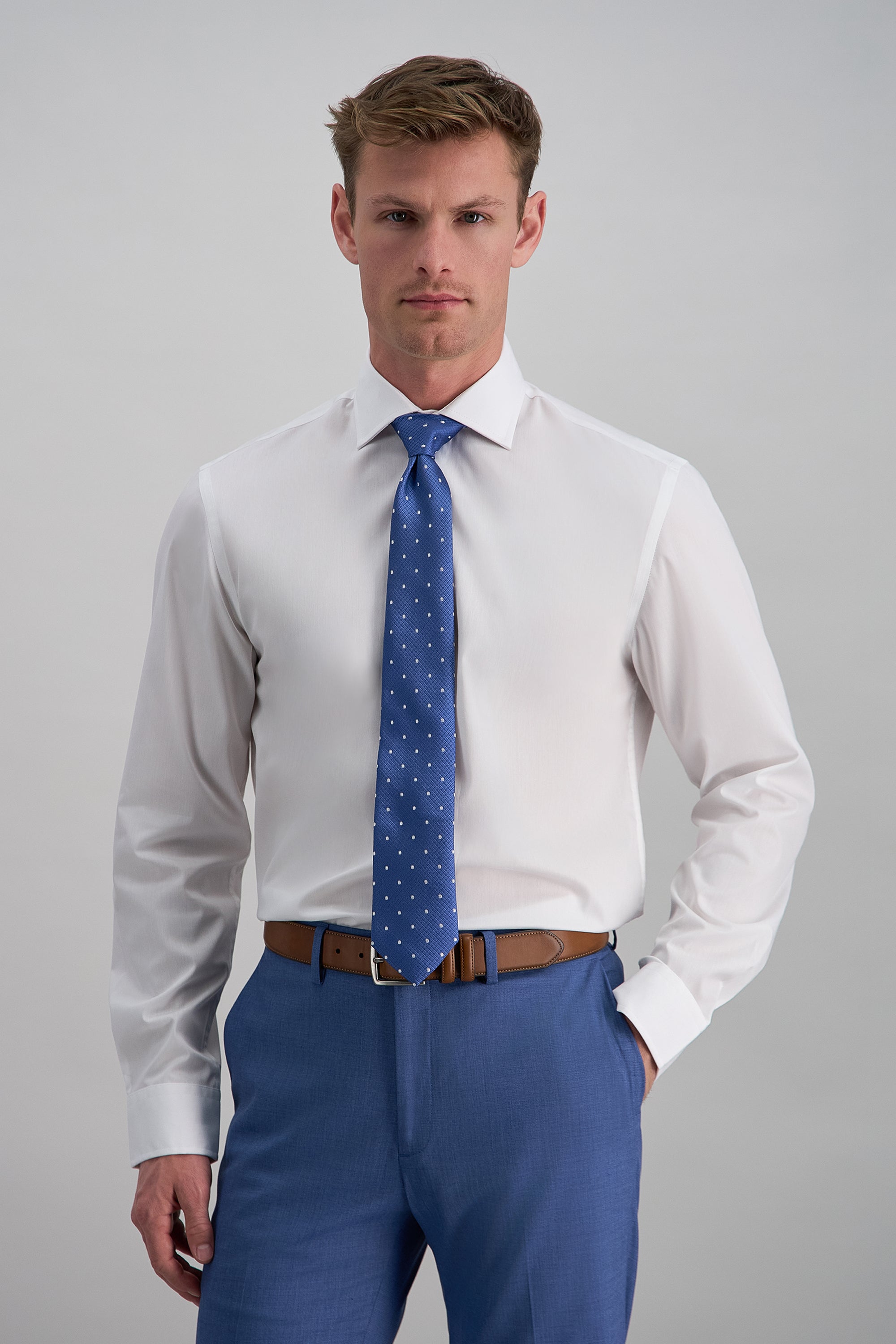 Wrinkle Free Slim Fit Dress Shirt -  color_white#color_white