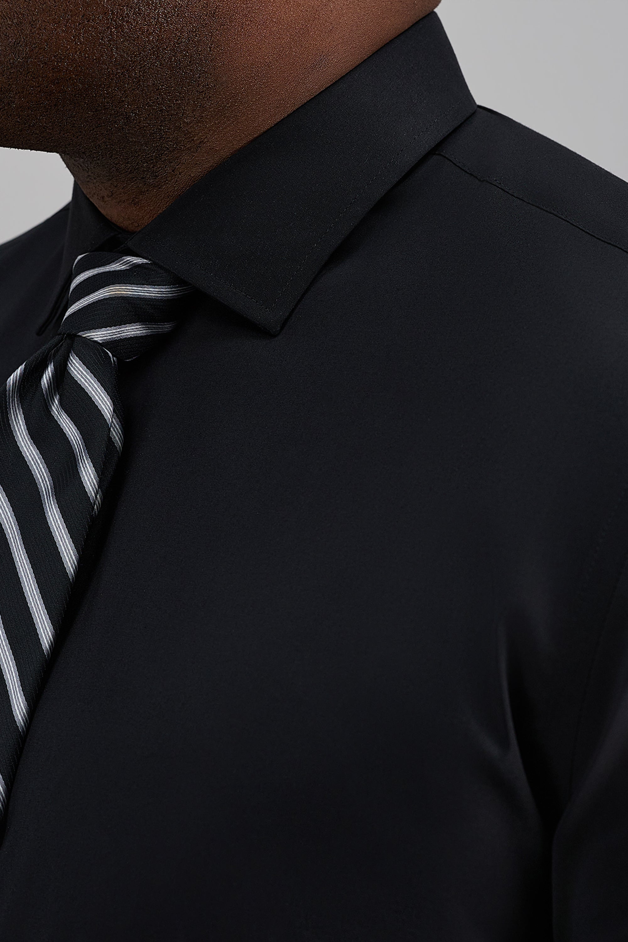 Big & Tall Wrinkle Free Classic Fit Dress Shirt -  color_black#color_black