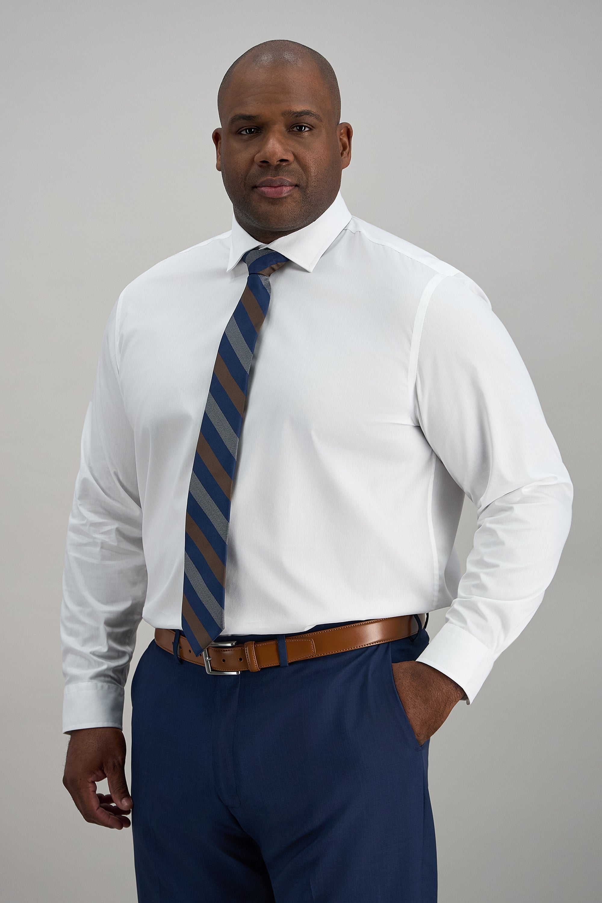 Big & Tall Wrinkle Free Classic Fit Dress Shirt -  color_white#color_white